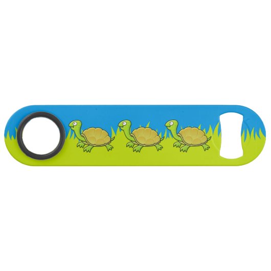 Cartoon Turtle Speed Flessenopener (Achterkant Horizontaal)