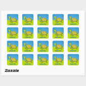 Cartoon Turtle Square Sticker (Vel)