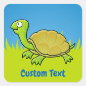 Cartoon Turtle Square Sticker (Voorkant)