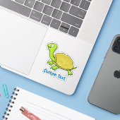 Cartoon Turtle Sticker (Laptop met iPhone)
