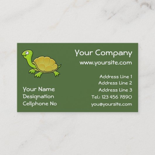 Cartoon Turtle Visitekaartje (Voorkant)