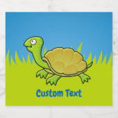 Cartoon Turtle wijnlabel Bier Etiket (Enkel label)
