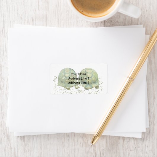 Cartoon Turtles Adreslabel Etiket (Insitu)