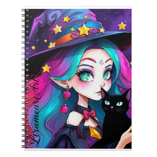 Cartoon Twilight Witch Notitieboek (Voorkant)