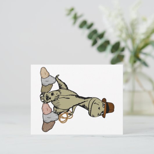 Cartoon Tyrannosaurus Dinosaur Explorer Briefkaart (Staand voorkant)