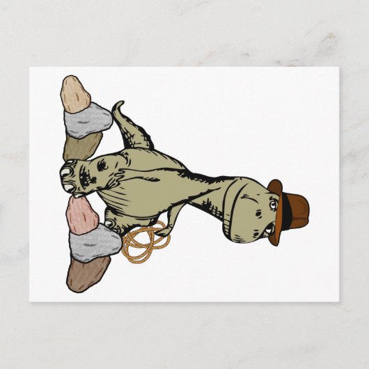 Cartoon Tyrannosaurus Dinosaur Explorer Briefkaart (Voorkant)