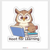Cartoon Uil Boeken Hoot Leren Sticker (Vel)