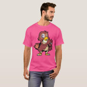 Cartoon Uil - fluitspeler T-shirt (Voorkant volledig)