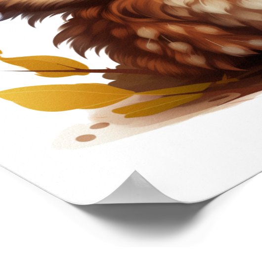 Cartoon uil illustratie poster (Hoek)