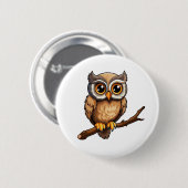 Cartoon uil illustratie ronde button 5,7 cm (Voorkant /achterkant)