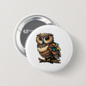 Cartoon uil illustratie ronde button 5,7 cm (Voorkant /achterkant)