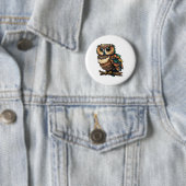 Cartoon uil illustratie ronde button 5,7 cm (In situ)
