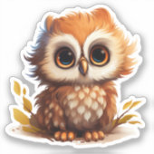 Cartoon uil illustratie sticker (Voorkant)