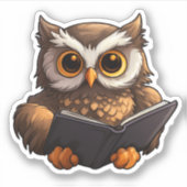 Cartoon uil illustratie sticker (Voorkant)