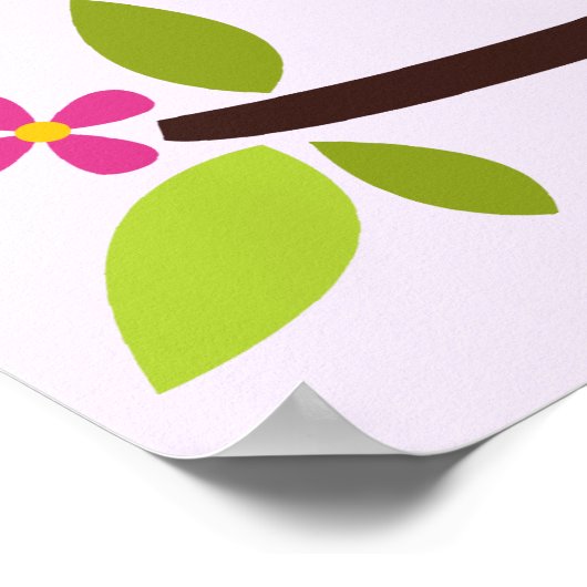 Cartoon Uil Kinderen Muur Kunst Poster (Hoek)