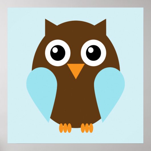 Cartoon Uil Kinderen Muur Kunst Poster (Voorkant)
