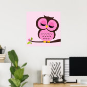 Cartoon Uil Kinderen Muur Kunst Poster (Thuiskantoor)