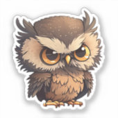 Cartoon uil sticker (Voorkant)