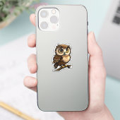 Cartoon uil sticker (Telefoon)