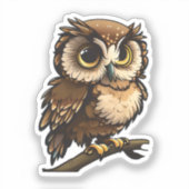 Cartoon uil sticker (Voorkant)