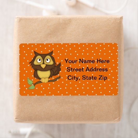 Cartoon Uil (tan) Etiket (Insitu)