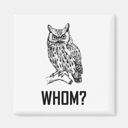 Cartoon Uil Wie Grappig Magneet (Voorkant)