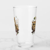 Cartoon Uilen Perched op een tak Glas (Links)