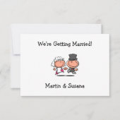 Cartoon uitnodiging voor bruiloft (Voorkant)