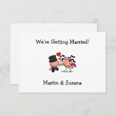 Cartoon uitnodiging voor bruiloft (Voorkant / Achterkant)