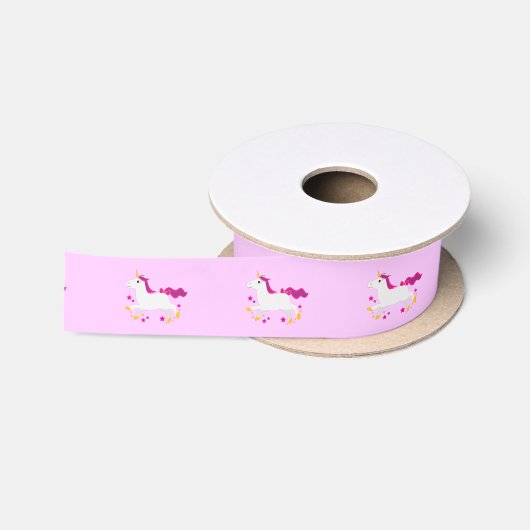 Cartoon Unicorn 1,5 inch Satijnen Lint (Spoel)