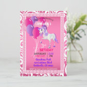 Cartoon Unicorn Birthday Kaart (Staand voorkant)