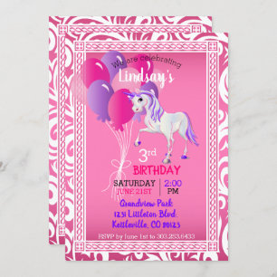 Cartoon Unicorn Birthday Kaart