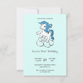 Cartoon Unicorn Birthday Kaart (Voorkant)