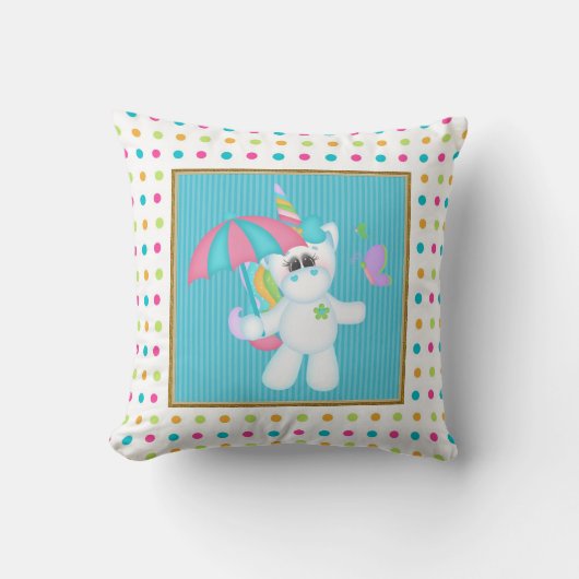 cartoon Unicorn kinder kamerkussen Kussen (Voorkant)