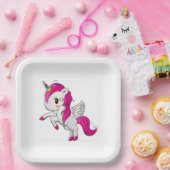 Cartoon Unicorn Papieren Bordje (Feest)