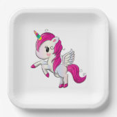 Cartoon Unicorn Papieren Bordje (Voorkant)