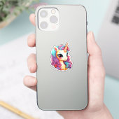 Cartoon unicorn sticker (Telefoon)
