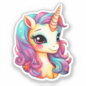 Cartoon unicorn sticker (Voorkant)