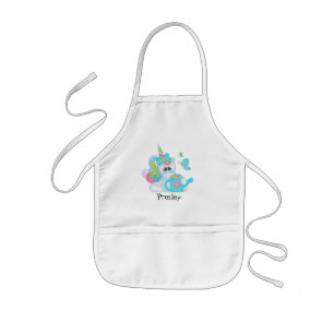 Cartoon Unicorn voeg naam toe schort