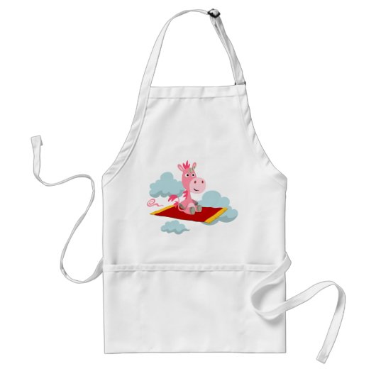 Cartoon Unicorn's Magic Carpet Ride Apron Standaard Schort (Voorkant)