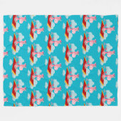 Cartoon Unicorn's Magic Carpet Ride Fleece Blanket Deken (Voorkant (Horizontaal))
