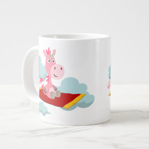 Cartoon Unicorn's Magic Carpet Ride Jumbo Mok