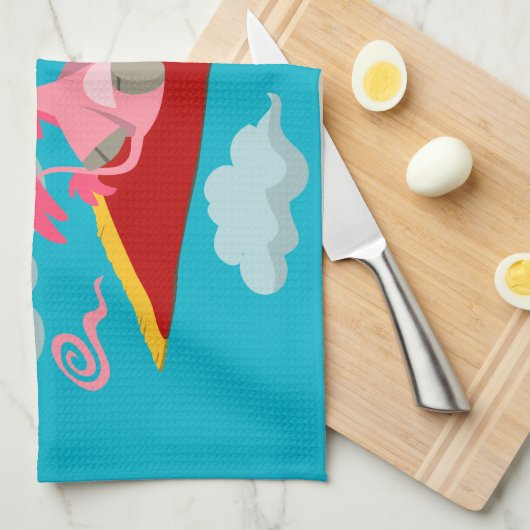 Cartoon Unicorn's Magic Carpet Ride Kitchen Towel Theedoek (Quarter Fold)