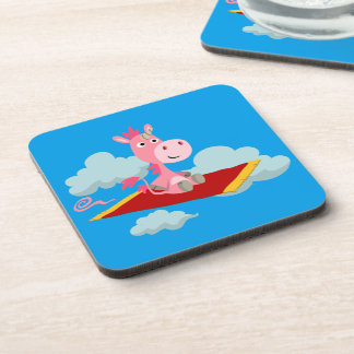 Cartoon Unicorn's Magic Carpet Ride Onderzetters S