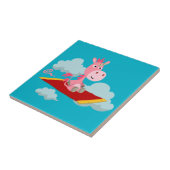 Cartoon Unicorn's Magic Carpet Ride Tile Tegeltje (Zijkant)