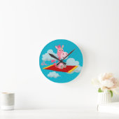 Cartoon Unicorn's muurklok met magnetisch tapijt Ronde Klok (Huis)