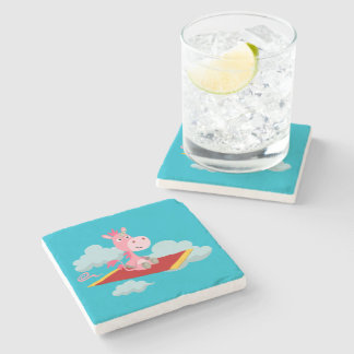 Cartoon Unicorn's Onderzetter met een magnetisch t