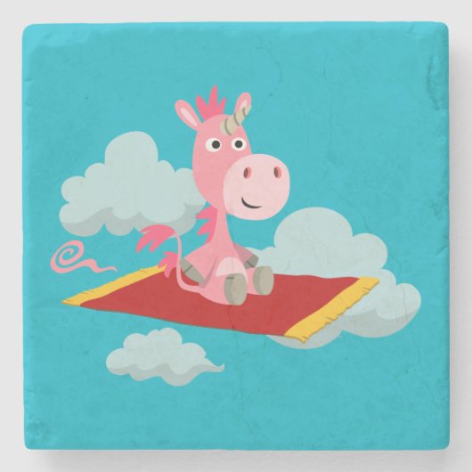 Cartoon Unicorn's Onderzetter met een magnetisch t (Voorkant)