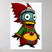 Cartoon Uniek Wezen Buitenaards Wezen | AI Art Poster (Voorkant)