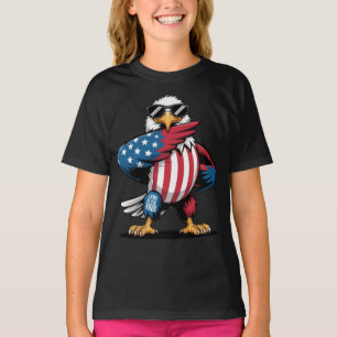 Cartoon USA Bald Eagle geboren om vrij te vliegen T-shirt